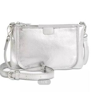 NEW Women’s Style & Co Reina Silver Metallic Crossbody